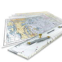 Last inn bildet i Galleri-visningsprogrammet, Parallellforskyver og Sjøkartene til båtførerprøven